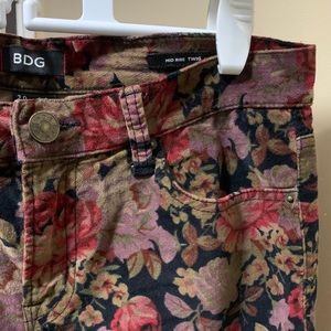 Velvet Floral Print Jeans